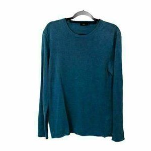 Onia Mens Blue Crew Neck Long Sleeve Raglan Long Sleeve Solid Plain Sweater Sz S